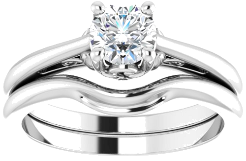 Sužadėtuvių Žiedas „Solitaire“ 585 Baltojo Aukso Round 5.2mm (8)