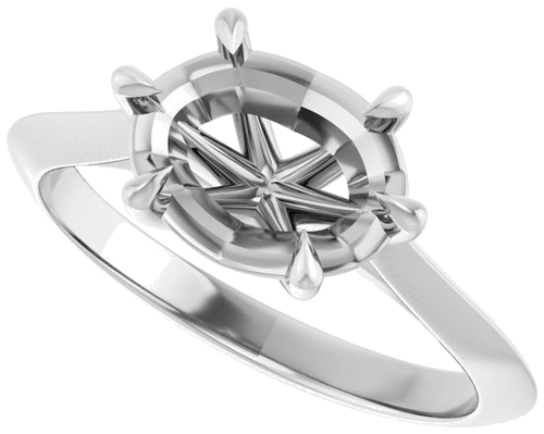 Sužadėtuvių Žiedas „Claw-Prong Solitaire“ 925 Sidabro Oval 9mm x 7mm (5)