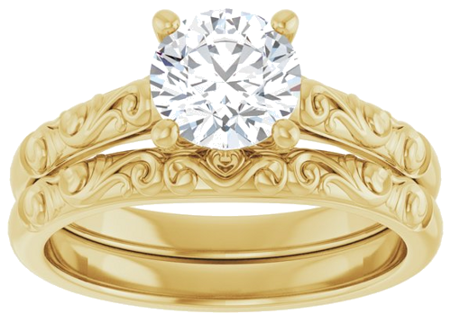 14K Yellow 6.5 mm Round Solitaire Engagement Ring Mounting (8)