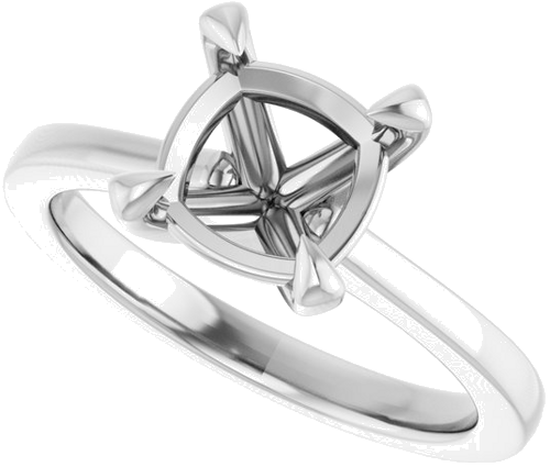 Sužadėtuvių Žiedas „Claw-Prong“ 14k white gold Cushion 7.5mm (5)