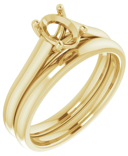 14K Yellow 7x5 mm Oval Solitaire Engagement Ring Mounting (6)