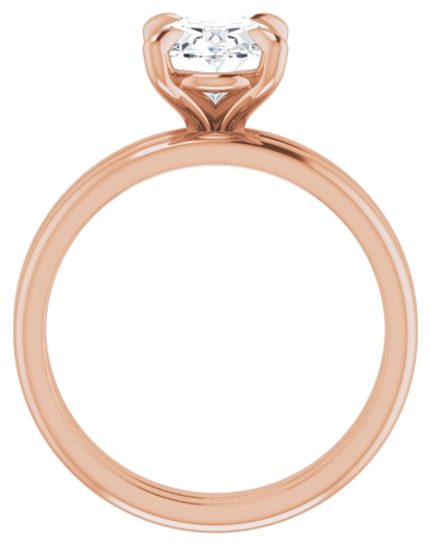 Sužadėtuvių Žiedas „Solitaire“ 585 Rožinis Aukso Oval 9mm x 7mm (7)