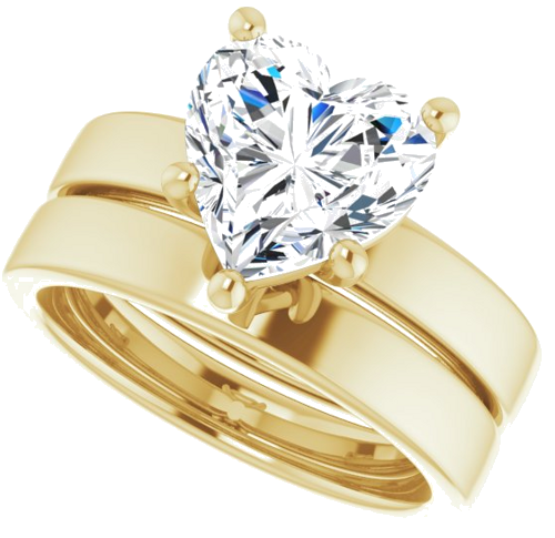 Sužadėtuvių Žiedas „Solitaire“ 14k yellow gold Heart 9mm (10)