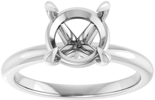 14K White 8.8 mm Round Solitaire Engagement Ring Mounting (3)