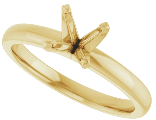 18K Yellow 7.4 mm Round Solitaire Engagement Ring Mounting (5)