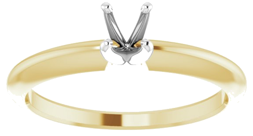 Sužadėtuvių Žiedas „Solitaire“ 585 Baltojo Ir Geltonojo Aukso Round 4mm x 4.1mm (3)