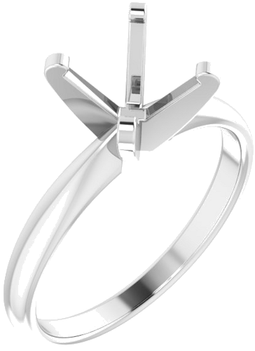 14K White 6 x 6 mm Square Solitaire Engagement Ring Mounting (1)