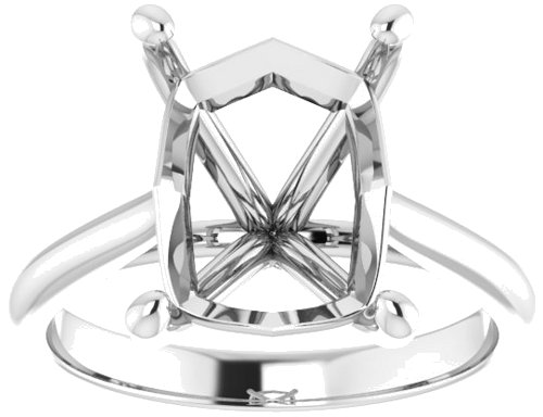 Sužadėtuvių Žiedas „Solitaire“ 585 Baltojo Aukso Emerald 11mm x 9mm (3)