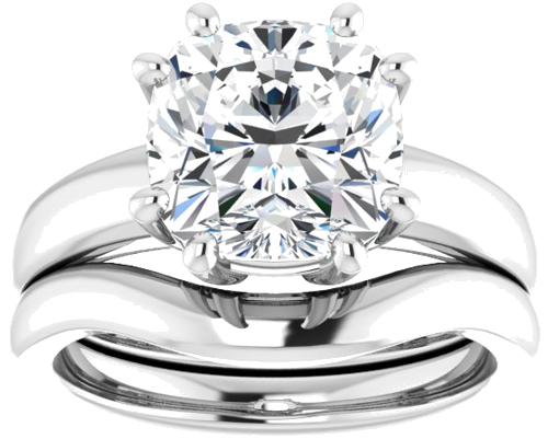 Sužadėtuvių Žiedas „Split-Prong Solitaire“ 14k white gold Cushion 9mm (8)