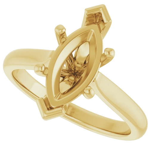 Sužadėtuvių Žiedas 14k yellow gold Marquise 13mm x 6.5mm (5)