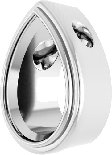 Pakabukas „Bezel-Set Solitaire“ 14k white gold Pear 9mm x 6mm (2)