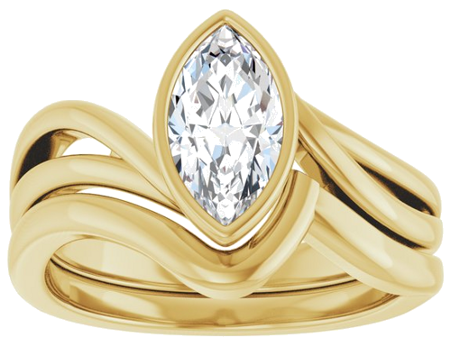 Sužadėtuvių Žiedas „Bezel-Set“ 14k yellow gold Marquise 9.5mm x 5mm (8)