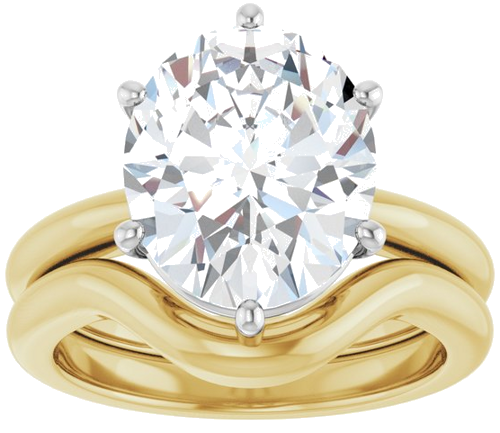 Sužadėtuvių Žiedas 14k yellow/white gold Oval 12mm x 10mm (8)