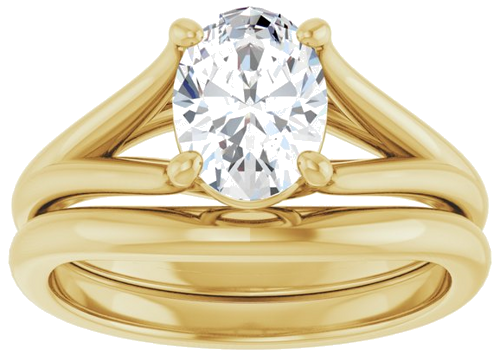 Sužadėtuvių Žiedas „Solitaire“ 10k yellow gold Oval 8mm x 6mm (8)