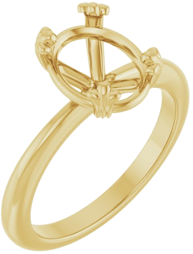 Sužadėtuvių Žiedas „Solitaire“ 14k yellow gold Oval 10mm x 8mm (1)