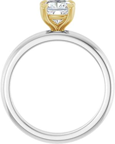 14K White Yellow 6x6 mm Cushion Solitaire Engagement Ring Mounting (7)