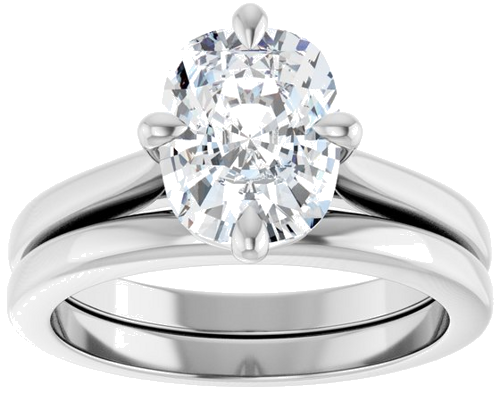 Sužadėtuvių Žiedas „Solitaire“ 14k white gold Elongated Cushion 9mm x 7mm (8)