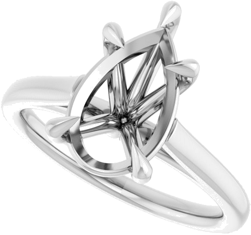 Sužadėtuvių Žiedas „Claw-Pong“ 14k white gold Pear 12mm x 7.5mm (5)