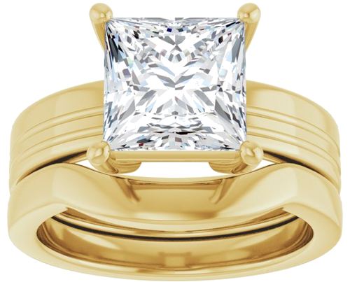 Sužadėtuvių Žiedas „Solitaire“ 14k yellow gold Square 8mm (8)