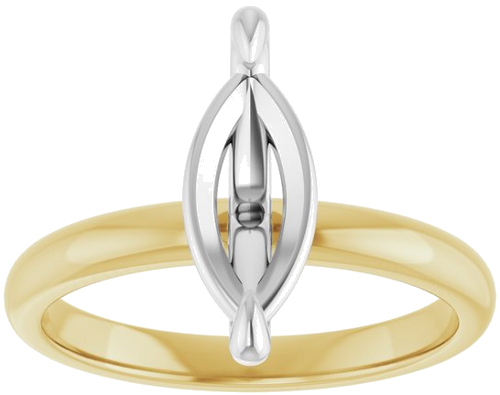Sužadėtuvių Žiedas „Solitaire“ 585 Baltojo Ir Geltonojo Aukso Marquise 12mm x 6mm (3)