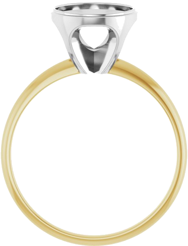 Sužadėtuvių Žiedas „Solitaire“ 585 Baltojo Ir Geltonojo Aukso Round 8.2mm (2)