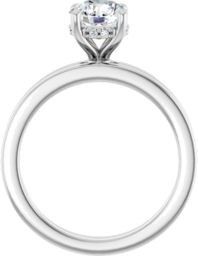 Sužadėtuvių Žiedas „Hidden Halo-Style“ 14k white gold Round 6.5mm (7)