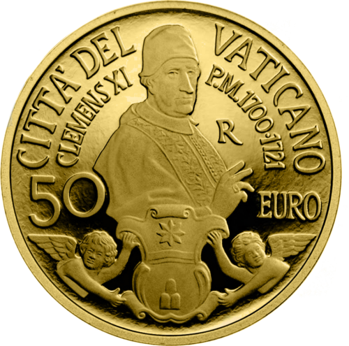 2021 Ватикан Папа Климент XI 50 евро золотая монета (1)