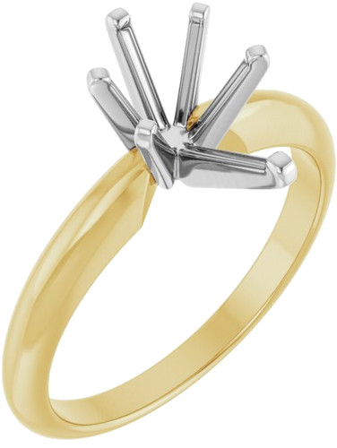 14K Yellow   White 10x6 mm Pear 6-Prong Ring Mounting (1)