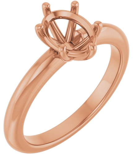 Sužadėtuvių Žiedas 14k rose gold Oval 8mm x 6mm (1)