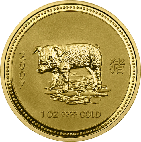 1 oz Kiaulės metai 2007 (Lunar II) Australija auksinė moneta (1)
