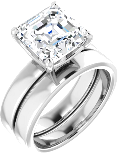 Sužadėtuvių Žiedas „Solitaire“ 585 Baltojo Aukso Asscher 9mm (6)