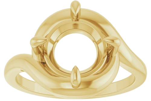 Sužadėtuvių Žiedas „Claw-Prong Solitaire Bypass“ 14k yellow gold Round 9.3mm (3)