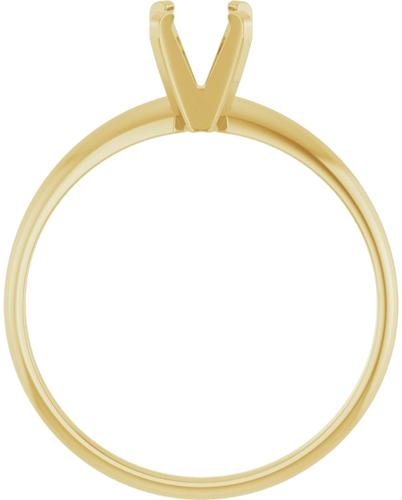 14K Yellow 5.2 mm Round Ultra-Lightweight Solitaire Engagement Ring Mounting (2)