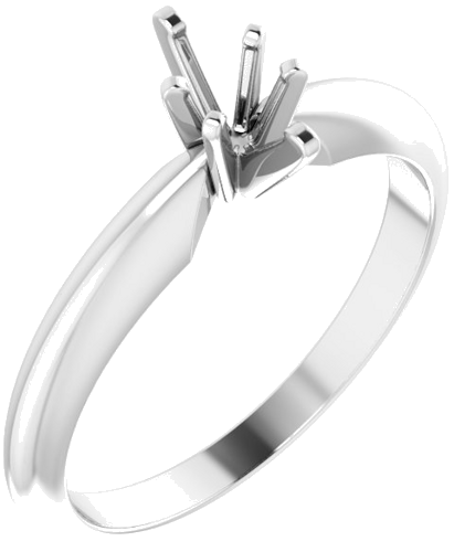 14K White 6x3 mm Marquise Six-Prong Solitaire Engagement Ring Mounting (1)
