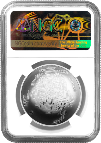 2014 Литва Форма 50 литов серебряная монета PF 70 ULTRA CAMEO (2)