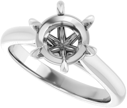 Sužadėtuvių Žiedas „Claw-Prong“ 14k white gold Round 8.2mm (5)
