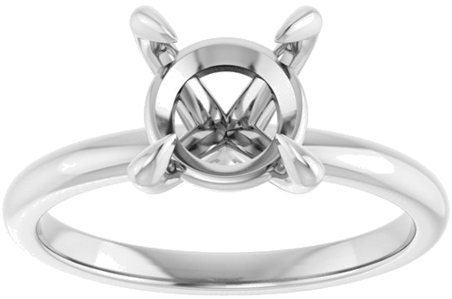 Platinum  8 mm Round Solitaire Engagement Ring Mounting (3)