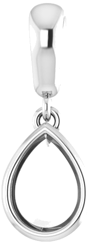 Pakabukas „Bezel-Set“ 585 Baltojo Aukso Pear Shape 7mm x 5mm (1)