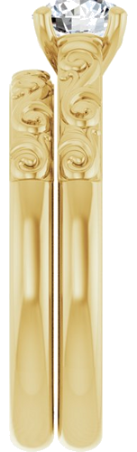 Sužadėtuvių Žiedas „Solitaire“ 14k yellow gold Round 5.2mm (9)