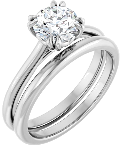 14K White 6.5 mm Round Solitaire Engagement Ring Mounting (6)