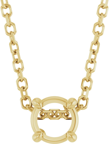 14K Yellow 4 mm Round 16-18  Necklace Mounting (1)