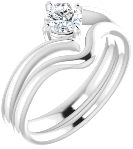 14K White  4.8 mm Round Solitaire Engagement Ring Mounting (6)