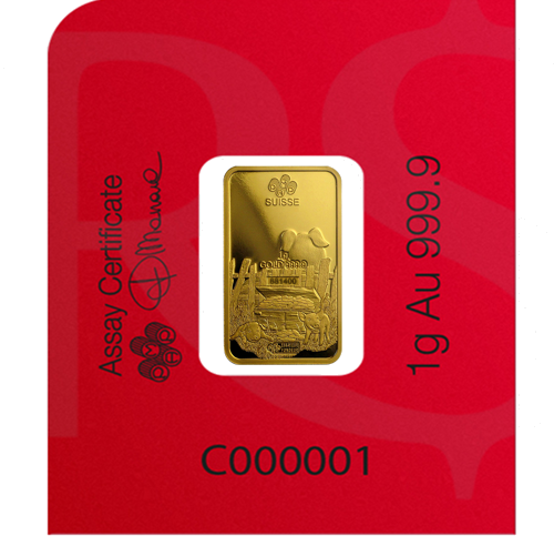 1 g MiniGram Investment Gold Bar Year of the Pig PAMP (3)