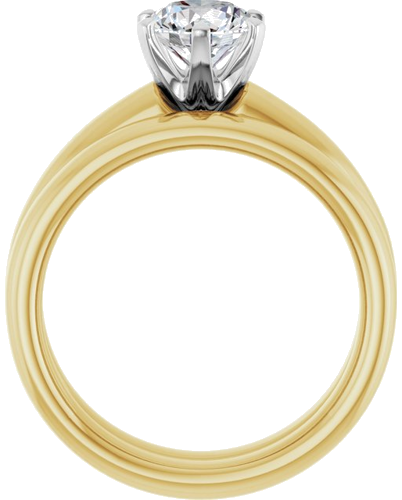 14K Yellow White 6.5 mm Round Engagement Ring Mounting (7)