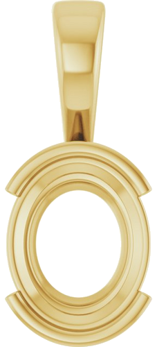 Pakabukas „Half Bezel Solitaire Charm“ 14k yellow gold Oval 11mm x 9mm (1)