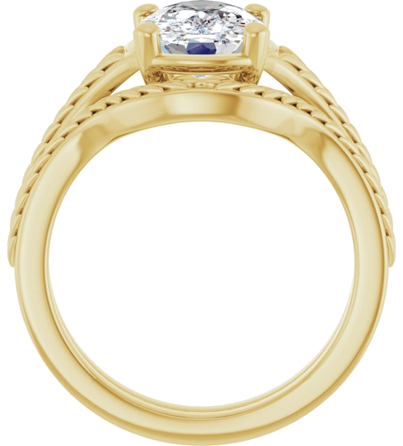 Sužadėtuvių Žiedas „Solitaire“ 14k yellow gold Elongated Cushion 9mm x 7mm (7)