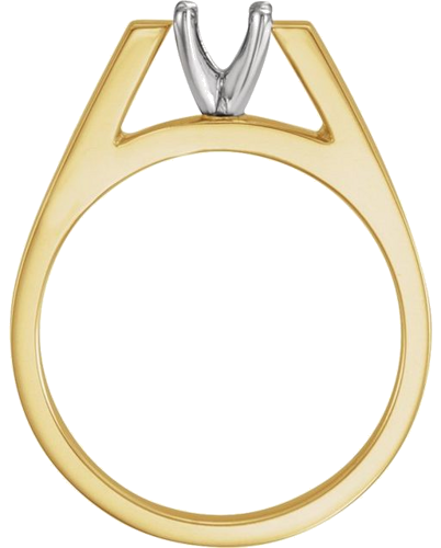 Sužadėtuvių Žiedas „Solitaire“ 14k yellow/white gold Round 4.1mm (2)