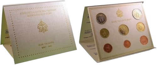 2005 Ватикан Sede Vacante BU набор монет евро (3)