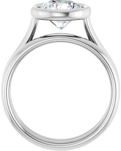 Sužadėtuvių Žiedas „Bezel-Set Solitaire“ 950 Platinos Round 8.2mm (6)