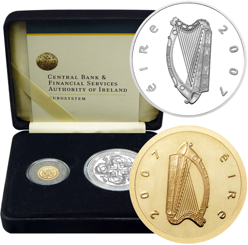 2007 Keltų kultūra Airija auksinės ir sidabrinės Proof monetų rinkinys (1)